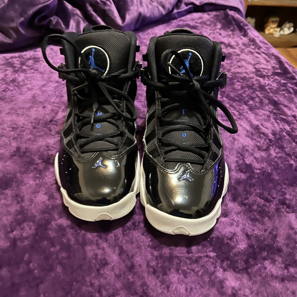 Kids Black and Blue High-Top Sneakers